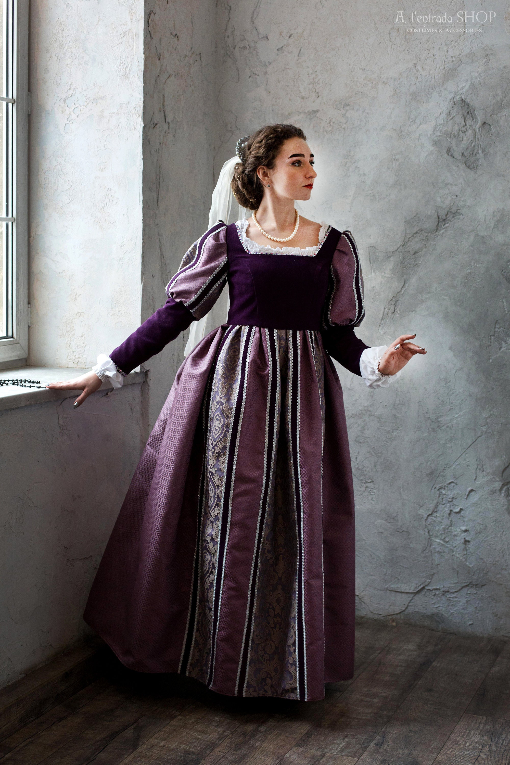 Italian Renaissance Gown. Custom Mrdieval Dress Early XVI Century.  Renaissance Dress Violet Color Robe Renaissance. Medieval Gown Borgia -   Canada