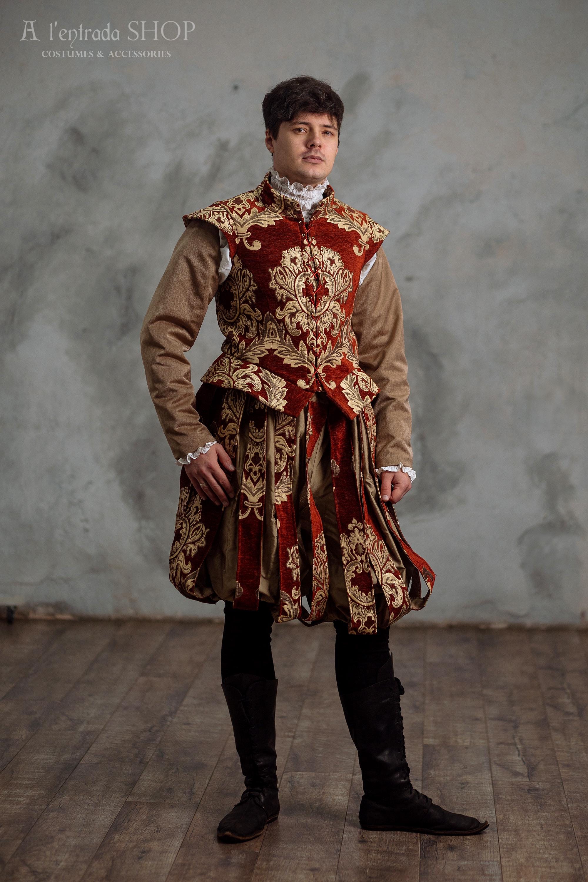 Elizabethanische Tudor-Hose Für Herren – Renaissance-Kostüm, Brokat & Polyester, Für Ren Faire & Mittelalter-Events
