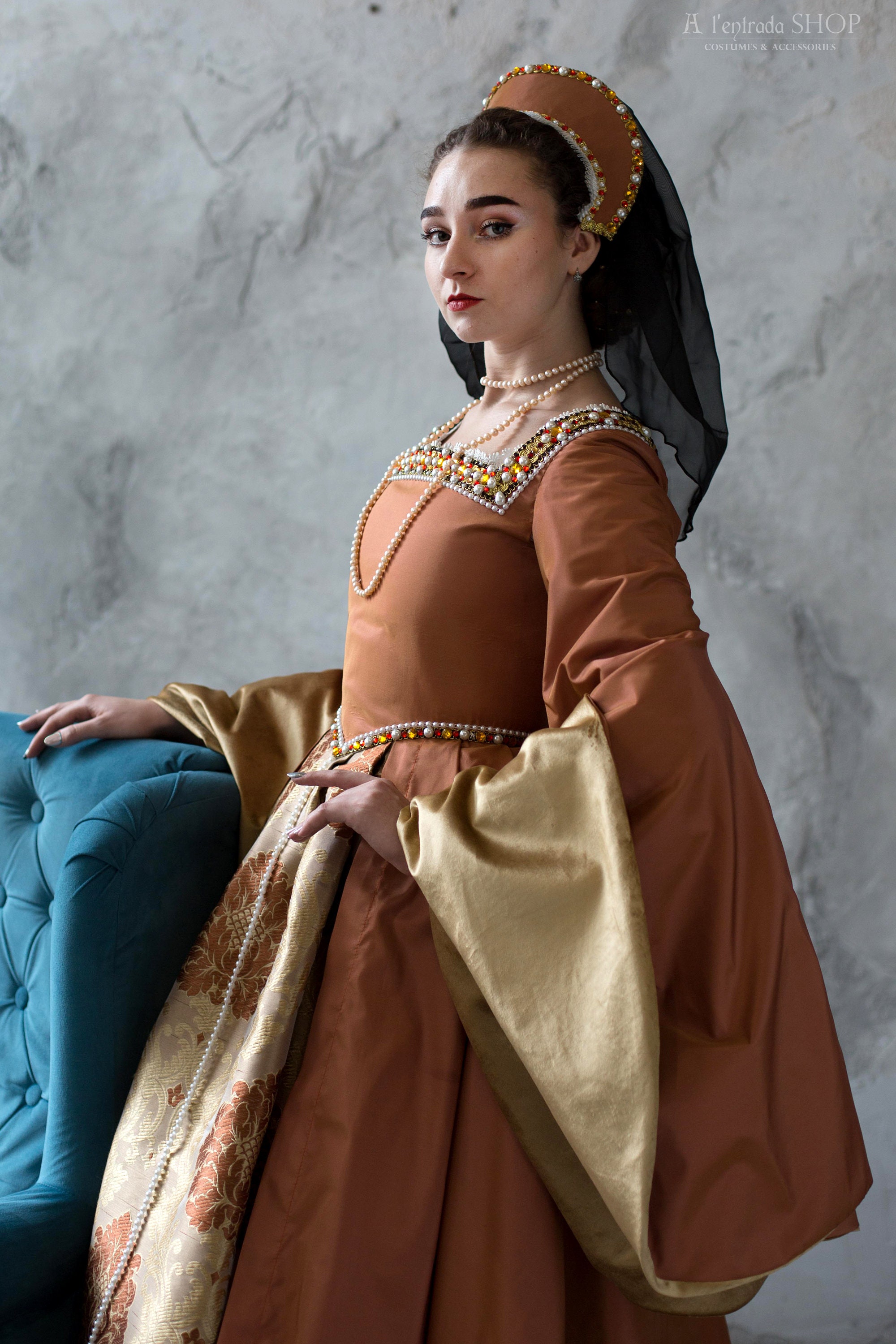 Armatura Medievale Indossabile LADIES TUDOR QUEEN DRESS FANCY