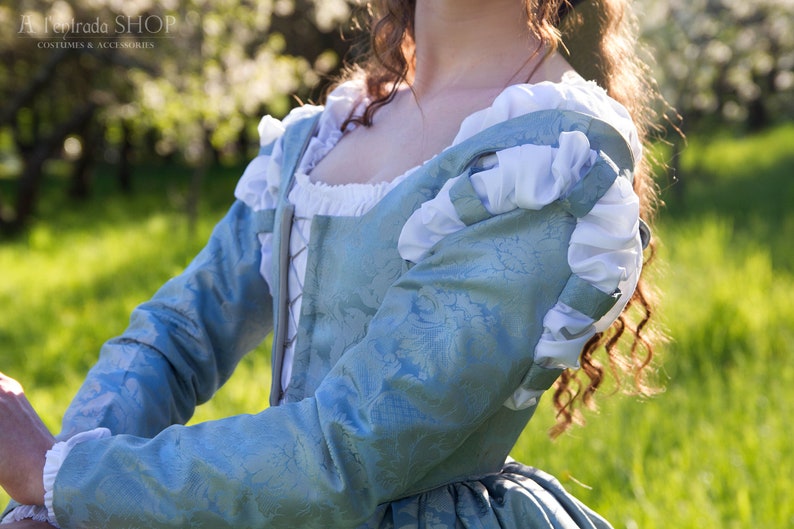 Suknia z włoskiego renesansu, późnośredniowieczna suknia księżniczki, strój wenecki, kostium ren faire zdjęcie 3