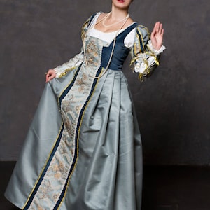 Renaissance gown late XV-century Italian fashion. Late Medieval dress for Renaissance princess. Medieval gown for Renaissance fair