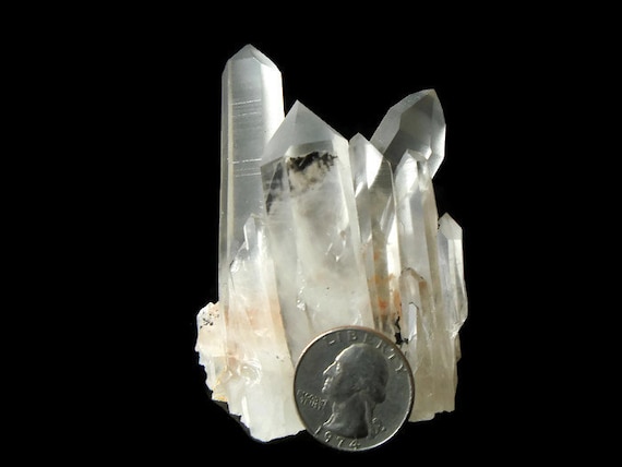 Clear Lemurian Cluster with Hematite/Carbon Inclusions D2-140
