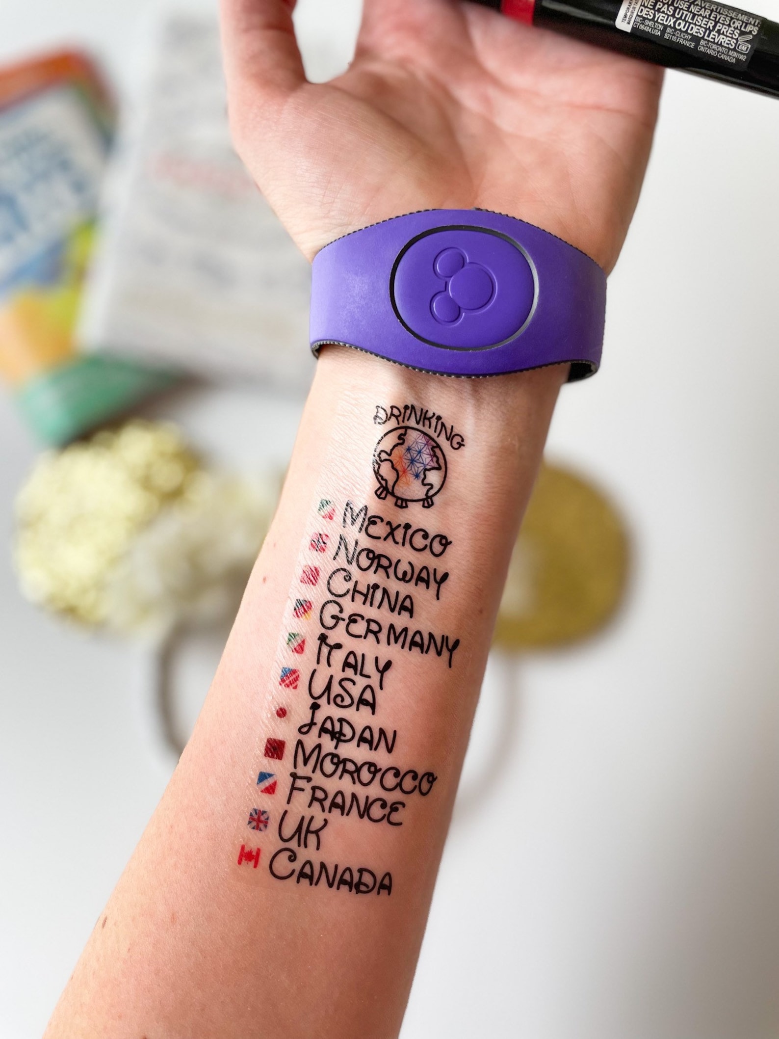 Drinking Around the World Passport Temporary Tattoo set of 2 Etsy