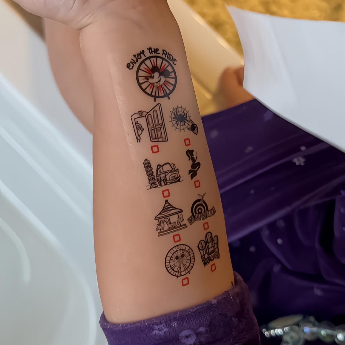 DCA Enjoy The Ride Checklist Temporary Tattoo - Rides For All Ages - Disney California Adventure Park - Anaheim, California