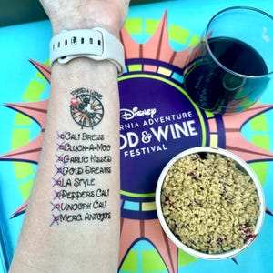 DCA 2025 Food & Wine Festival Passport Temporary Tattoo for Disney California Adventure Mouse