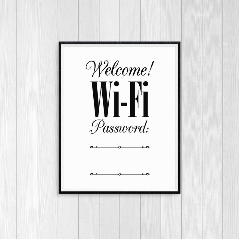 Wifi Password Print Home Printable Wifi Password Printable - Etsy