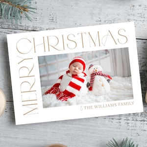 Frohe Weihnachten Karten Foto Weihnachtskarte Moderne minimalistische druckbare Weihnachtskarten Digital Download Frohe Weihnachtskarten Familienfoto