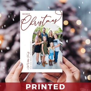 Tarjetas navideñas con fotos Merry Arch - Tarjetas navideñas con fotos - Feliz Navidad sencilla - IMPRESAS - Tarjetas navideñas con fotos minimalistas