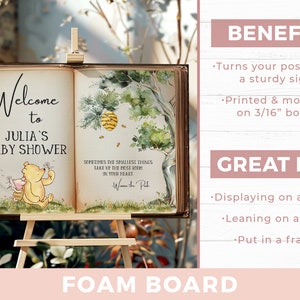 Winnie-the-pooh Storybook Baby Shower Welcome Sign Decorations - Storybook Welcome Sign - Welcome Baby Shower Sign Decor Poster Foam Board