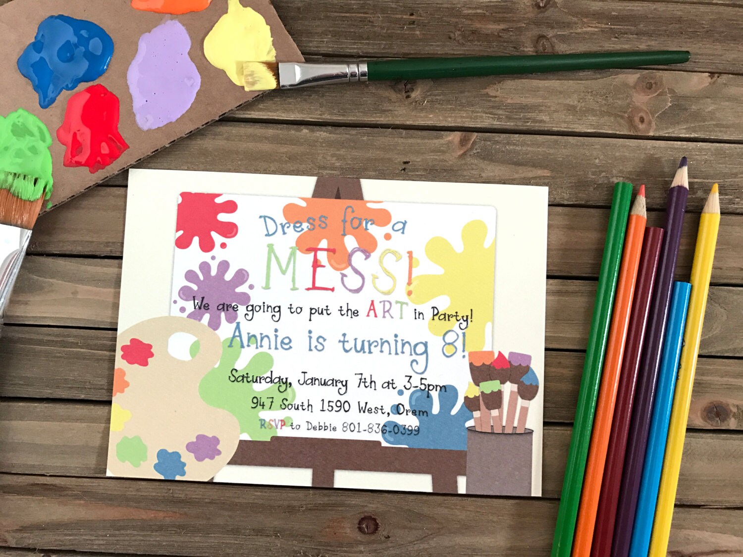 Art Party Dress for a Mess Birthday Party Kid's Etsy