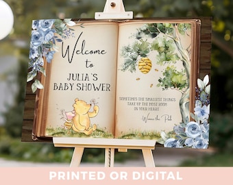 Winnie-the-Pooh Baby Shower Welcome Sign Winnie the Pooh Welcome Sign Baby Shower Decorations - Pooh Welcome Baby Shower Foam Board Poster