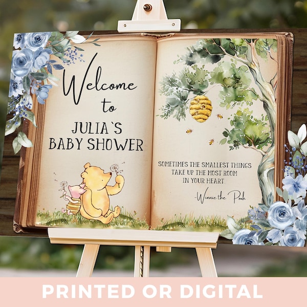 Winnie-the-Pooh Baby Shower Welcome Sign Winnie the Pooh Welcome Sign Baby Shower Decorations - Pooh Welcome Baby Shower Foam Board Poster