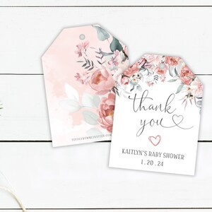 Vêtements pour bébé étiquette de cadeau imprimée - étiquette de cadeau de fête de naissance merci - fleurs sauvages aquarelles - étiquette de cadeau de 2,5 x 3,4 pouces