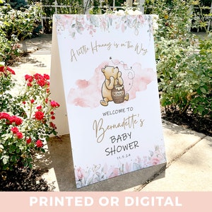 Winnie the pooh Baby Shower Welcome Sign. A-Frame foam board decor sign