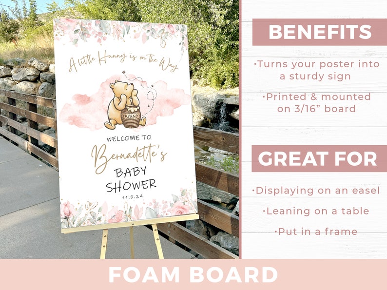 Winnie the Pooh Foam Board on easel