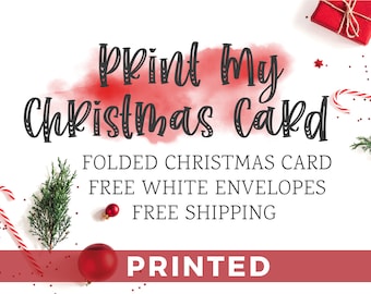 Folded Christmas Card Printing - Trifold & Bifold Christmas Cards- Print Your Own Design - FREE Envelopes - Christmas Card Printing Service