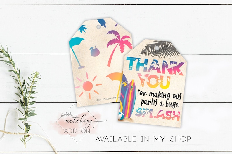 Summer Bash Invitation - Summer Birthday Party - Hello Summer Beach Party - Any Age image 6