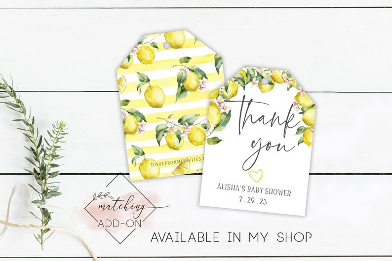 Lemon BABY SHOWER Invitation Sweet One on her Way Baby Shower Lemon Invitations Baby Shower Sweet Lemon Invite image 8