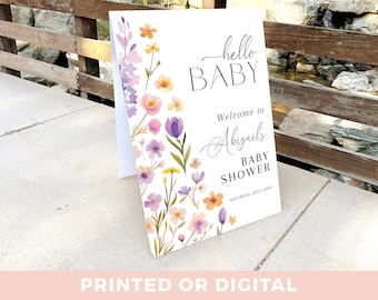 Baby in Bloom Welcome Sign - Wildflowers Baby Shower Welcome Decoration - Wildflower Baby in Bloom Sign Decor Poster Foam Board - BB17