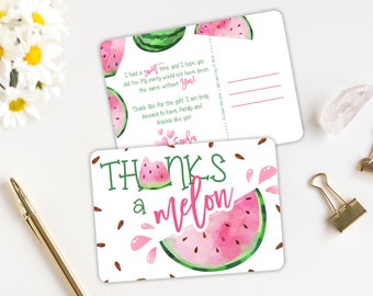 Thanks a Melon Thank You Notes Thank You Cards Watermelon - Etsy