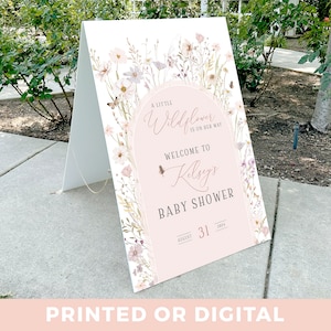 A Little Wildflower Baby Shower Welcome Sign, Wildflowers Welcome Poster, Welcome Baby Shower Sign Wildflower Baby Shower - WF06