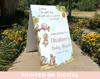 Winnie-the-pooh Baby Shower Welcome Sign - Winnie-the-pooh - Welcome Baby Shower Sign - Welcome Sign