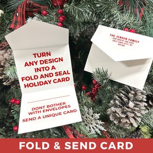 Dobre e envie cartão de Natal personalizado cartão de Natal dobrado foto de família cartões de férias personalizados