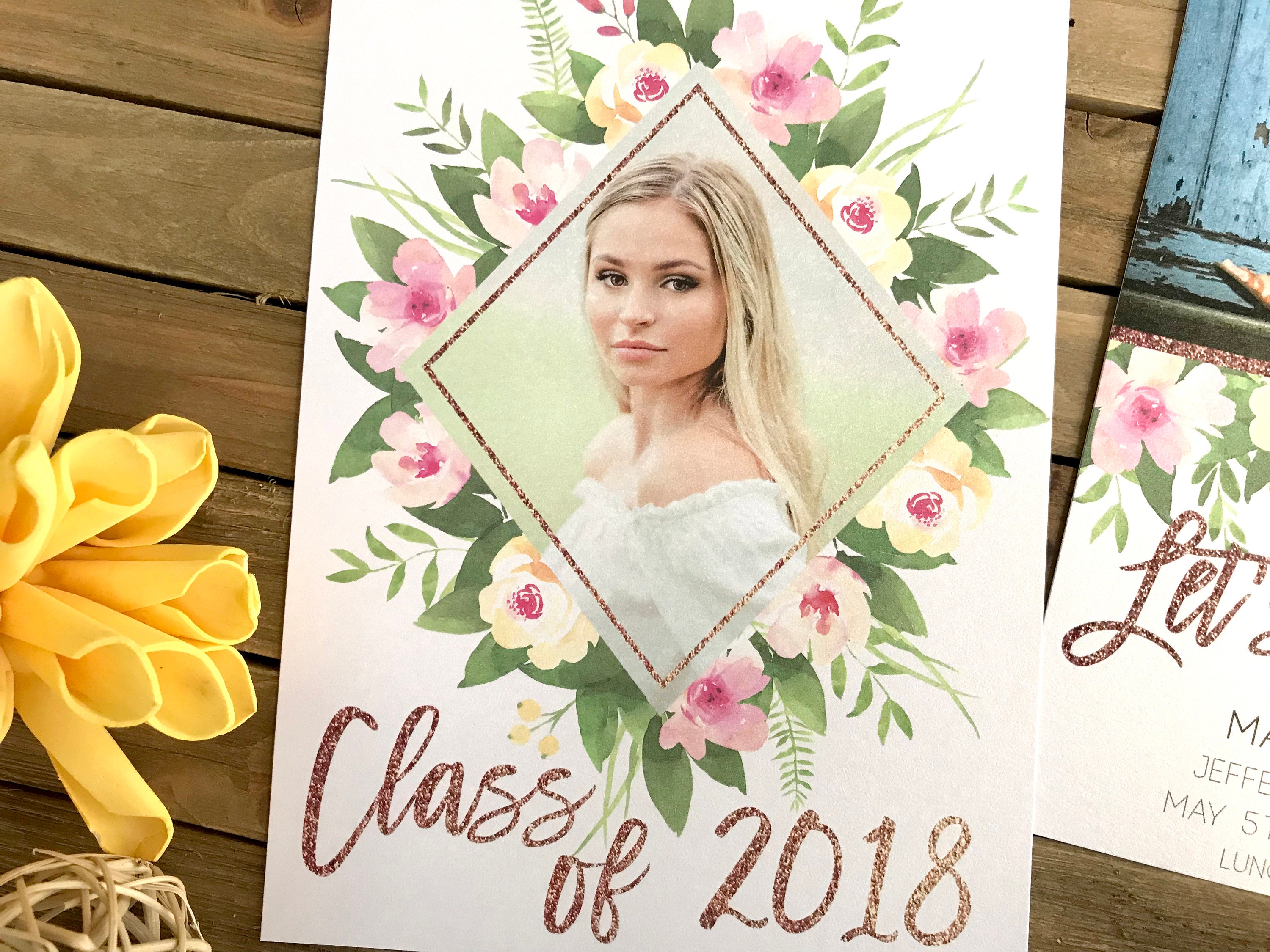 graduation announcement floral graduation party invite picture