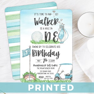 Golf Invitation- Hole in One Birthday Par-Tee - 1st Birthday Party - Any Age