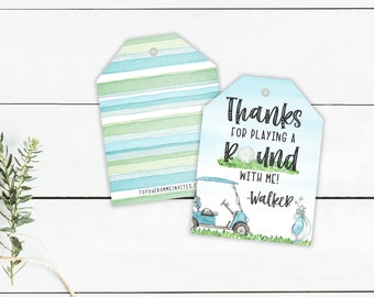 Golf PRINTED Party Favor Tag - Thank You for playing a Round Thank You Tag - 2.5"x3.4" Favor Tag