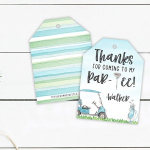 Golf PRINTED Party Favor Tag - Thank You for coming to my Par-Tee Thank You Tag - 2.5"x3.4" Favor Tag