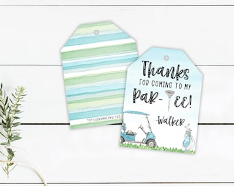 Golf PRINTED Party Favor Tag - Thank You for coming to my Par-Tee Thank You Tag - 2.5"x3.4" Favor Tag
