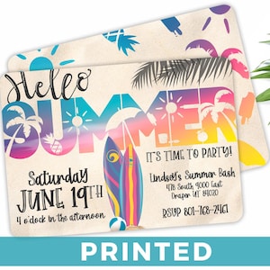 Summer Bash Invitation - Summer Birthday Party - Hello Summer Beach Party - Any Age