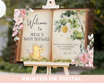 Winnie-the-Pooh Baby Shower Welcome Sign Winnie the Pooh Welcome Sign Baby Shower Decorations - Pooh Welcome Baby Shower Foam Board Poster