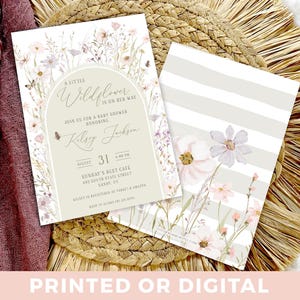 Kleine wilde bloem onderweg uitnodiging babyshower bloemen babyuitnodiging babyshower wilde bloemen uitnodiging WF08