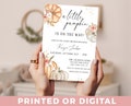 A Little Pumpkin is on the Way BABY SHOWER Invitation Pink Fall Pumpkin Baby Shower Invitations Pink Flower Baby Shower