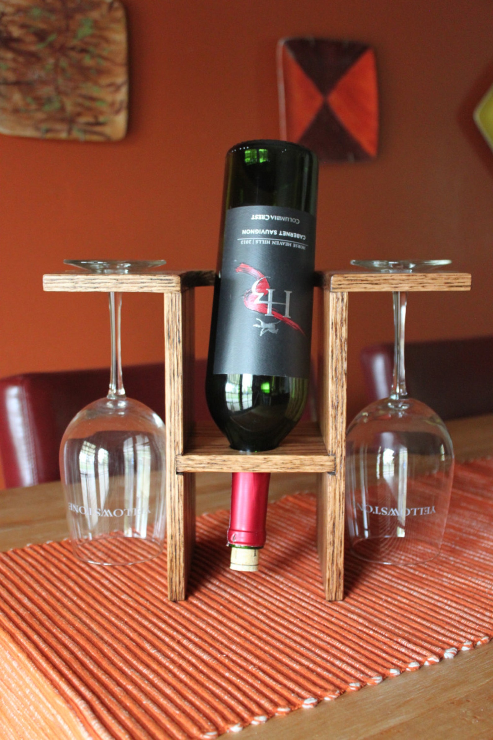 Upright Wine Bottle &s Stand Soporte de vino de madera | Etsy