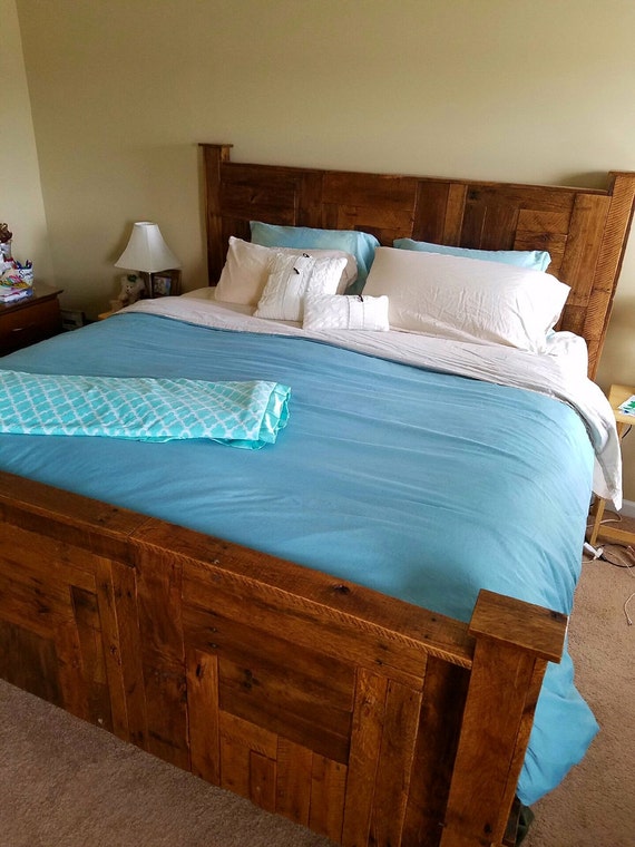 Custom Made Reclaimed Lumber Bed Bed Frame Rustic Bed Etsy
