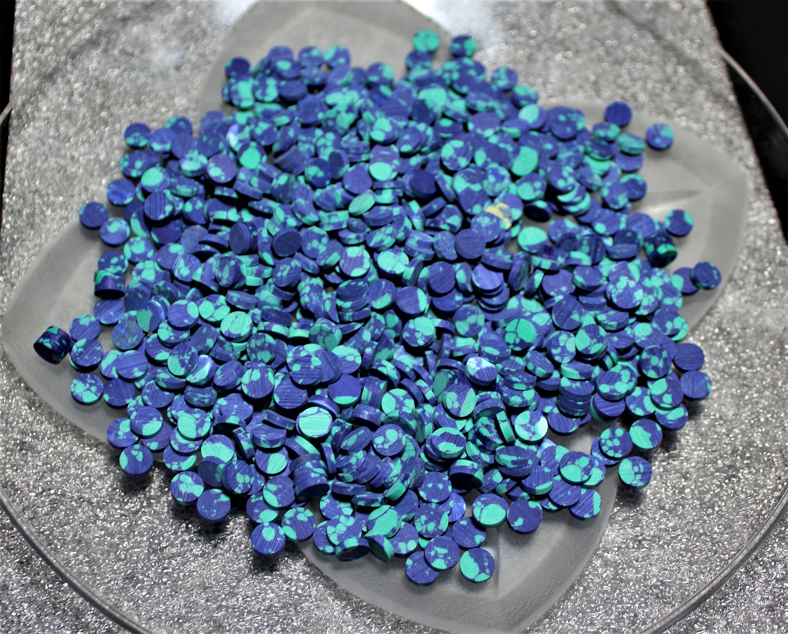 1 inlay set of 12pcs inlay material Deep Blue Turquoise Stone dots 6.35