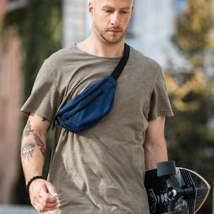 sac fanny vintage imperméable à l’eau avec poches, sac décontracté décontracté de 90 'fait à la main pour festival de voyage hip bum, sac rétro ceinture taille épaule utilitaire homme sac