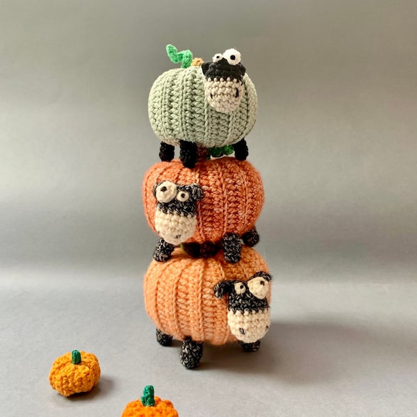 Sheepkin Halloween Pumpkin Sheep Crochet pattern Pumpkin Amigurumi  Sheep Kawaii Pumpkin Christmas Tree Sheep Ornament