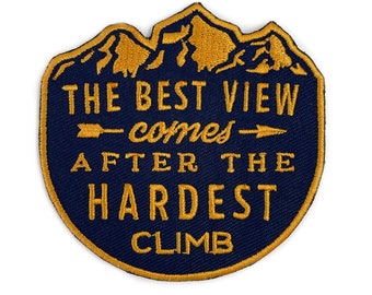 The Best View Embroidered Iron On Patch for Hikers -  Perfect gift for Hikers, Outdoors people, great outdoors patch for tote, jacket