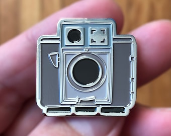 Brownie Twin Vintage Camera Pin Super Awesome Custom Soft Enamel Pin. Cute Enamel Pins for your collar, jacket pocket, or tote bag.