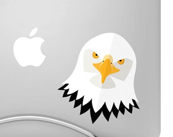 Flat Design Eagle Head - High-Quality Printed Vinyl Decal Aesthetic Stickers, Cool Car Decals or Laptop Stickers