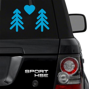 Trees and Heart - Show Your Outdoor Love! - High-quality Custom Cut Vinyl Decal, the Perfect Funny Car Decal or MacBook Pro Sticker zdjęcie 3