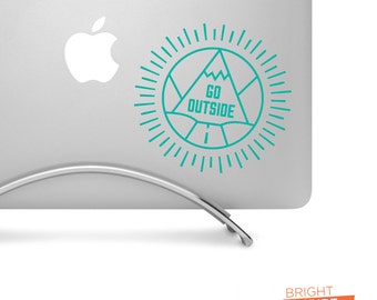 Go Outside - Explore the Mountains Adventure Badge - High-quality Custom Cut Vinyl Decal, the Perfect Funny Car Decal or MacBook Pro Sticker