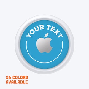 Personalized AirTag Skin - Minimal Item Name - Apple AirTags Sticker Vinyl Double Sided Skin Decal with Apple Logo - High Quality Cut Vinyl