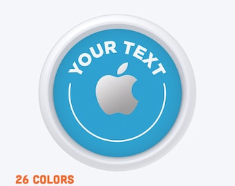 Personalized AirTag Skin - Minimal Item Name - Apple AirTags Sticker Vinyl Double Sided Skin Decal with Apple Logo - High Quality Cut Vinyl