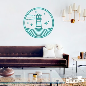 Lighthouse Badge 02 High-quality easy to apply vinyl wall decal, peel and stick wall art decor, easily removable vinyl wall decals