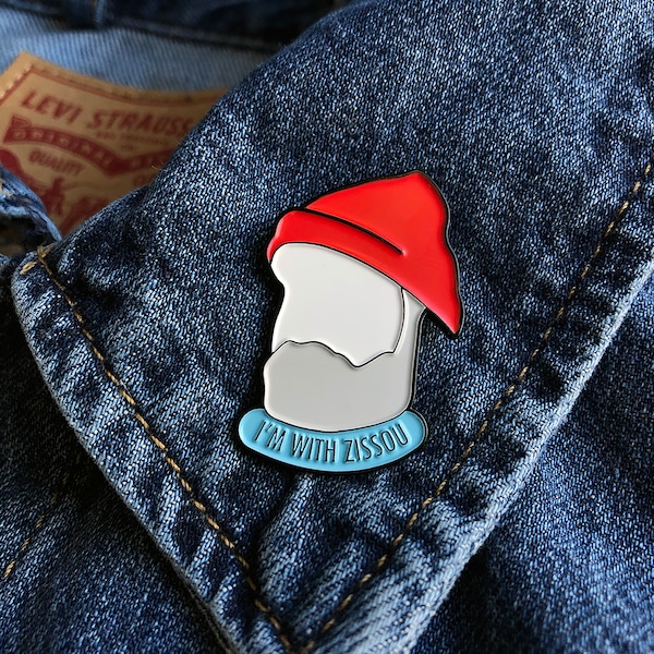 I'm With Steve Zissou - Life Aquatic Wes Anderson Pin, Super Awesome Soft Enamel Wes Anderson Movie Pin. Steve Zissou Pin